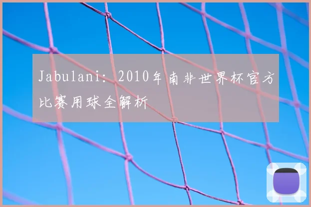 Jabulani:2010年南非世界杯官方比赛用球全解析
